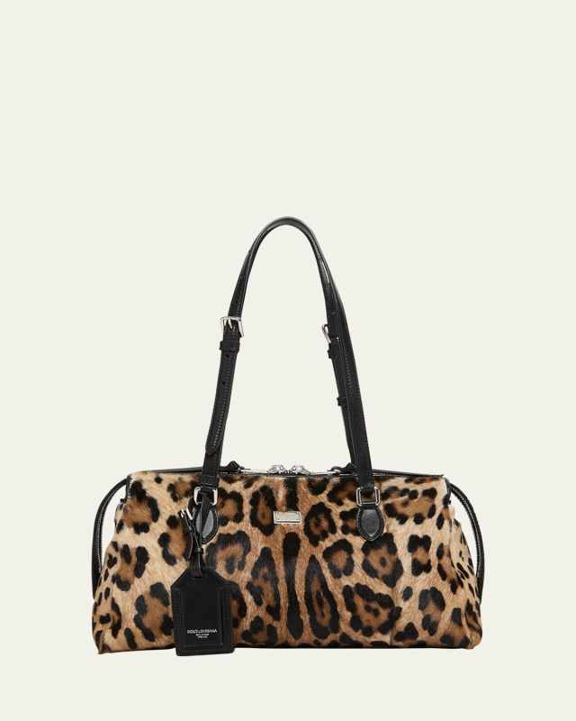 Vittoria Cheetah-Print Pony Hair Shoulder Bag